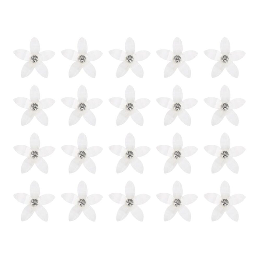 20 Pcs Mini Flower Cute Hair Clips for Fine Hair Hair Accessories White